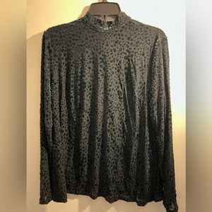 LaneBryant Emerald green/black sheer top